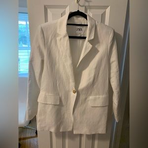 Zara white blazer